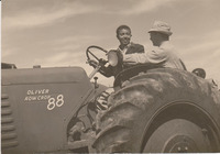 Israel - Youth from Youth Aliyah learning to drive a tractor in a rural vocational center.