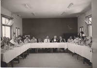 Kiryat Gat - Visit to the Shafir Regional Council with Sir Henry d'Avigdor Goldsmid. Standing: Sir d'Avigdor Goldsmid.
