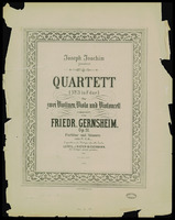 Quartett (No. 3 in F dur) für zwei Violinen, Viola und Violoncell, Op. 51 / componirt von Friedr. Gernsheim.