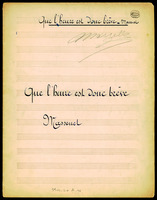 Que l'heure est donc breve (manuscript).