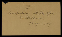 Correspondence with India Office re. Mulkowal, III.