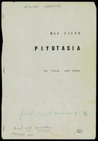 Piyutasia (manuscript) : for flute and piano / Max Stern.