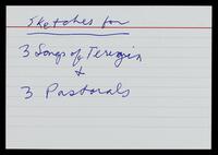 [Sketches for "Three Songs of Terezín" and "Three pastorals"] (manuscript) / Max Stern.