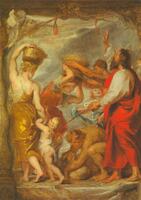 The Israelites Gathering Manna in the Desert.