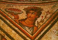 Tiberias, Hamat - Part of the Ancient Mosaic Floor from the 4th Cent at the ancient synagogue.
