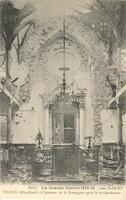 Thann (Hte-Alsace) - L'interieur de la Synagogue apres le bombardement.