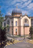 Synagogue in Leimen street in Basel.