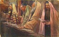 Men praying at the synagogue.