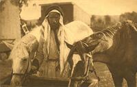 A bedouin and his horses.