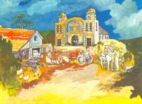 Mazkeret-Batya: A view upon a Pioneer Settlement, including the Main synagogue.