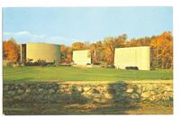 The unique Three Chapel Area at Brandeis University, Waltham, Massachusetts.