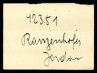 Applicant: Ranjenholz, Jordan (no details; place holder only).
