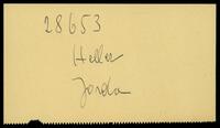 Applicant: Heller, Jordan (no details; place holder only).