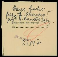 Applicant: Sachs, Hans (no details.