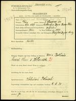 Applicant: Lauterstein Recte Schindelheim, Josef Saul; born 15.12.1887 in Lentownia. Bezirk Nisko (Poland); divorced.
