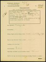 Applicant: Tausik, Berta Sara; born 8.7.1873 in Bosing (Slovakia); widowed.