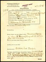 Applicant: Goldenhinch, Sali; born 4.11.1882 in Stanislau, Galicien; divorced.