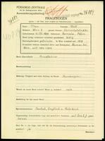 Applicant: Thau, Wolf; born 10.10.1889 in Berezów (Poland); single.