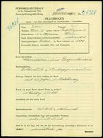 Applicant: Diamant, Karl; born 22.6.1874 in Vienna (Austria); married.