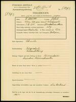 Applicant: Winniner, Jakob; born 2.12.1905 in Offenbach am Main (Germany); single.
