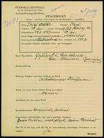 Applicant: Adler, Josef; born 29.3.1897 in Vienna (Austria); married.