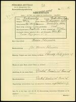 Applicant: Baksansky, Moses; born 14.5.1880 in Soroca (Moldova); married.
