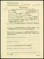 Applicant: Pilzer, Ernst Friedrich; born 1.1.1897 in Zabłocie (Żywiec, Poland); single.