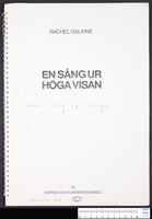 En sång ur Höga visan : för sopran och kammarensemble (manuscripty) / Rachel Galinne.