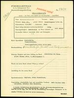 Applicant: Rosenbaum, Dora; born 6.2.1915 in Vienna (Austria); single.