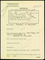 Applicant: Kamiuker, Feiwel; born 11.3.1914 in Nisko; single.