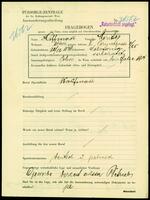 Applicant: Hoffmann, Moritz; born 12.12.1878 in Solotwina (Ukraine); married.