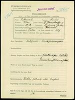 Applicant: Futterweit, Samuel; born 19.6.[no year] in Bochnia (Poland); married.