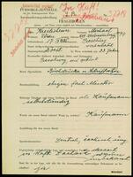 Applicant: Kreilisheim, Michael; born 17.9.1885 in Bratislava (Slovakia); married.