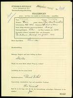 Applicant: Wuhl, Isidor; born 23.1.1906 in Offenbach am Main (Germany); single.