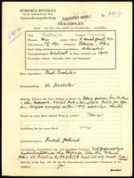 Applicant: Wettreich, Edmund; born 5.11.1890 in Pobereze (Ukraine); married.