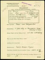 Applicant: David, Mayer; born 13.10.1899 in Ottynia (Poland); married.