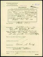 Applicant: Landesmann, Moses Isak; born 25.8.1893 in Tyczyn (Województwo Podkarpackie, Poland); divorced.