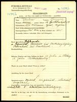 Applicant: Grün, Heinrich; born 30.11.1879 in Ujpest (Hungary); single.