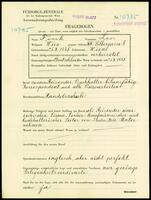 Applicant: Fink, Leo; born 25.10.1885 in Vienna (Austria); married.