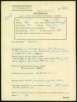 Applicant: Walá, Gisela; born 1916 in Lödz (Poland); single.