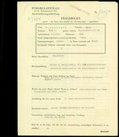Applicant: Blumenfeld, Edith; born 3.1.1920 in Vienna (Austria); single.