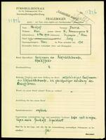 Applicant: Neuhof, David; born 6.5.1910 in Oswiecim (Poland); single.