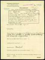 Applicant: Grüner, Isaak; born 17.1.1882 in Krystynopol; divorced.