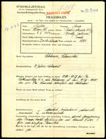Applicant: Müller, Moses; born 9.10.1884 in Brody (Lʹvivsʹka oblastʹ, Ukraine); married.
