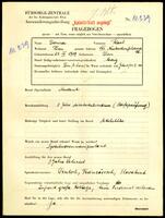 Applicant: Donner, Karl; born 24.9.1919 in Vienna (Austria); single.