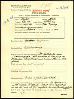 Applicant: Grünhut, Moritz; born 19.11.1881 in Telke, Ripuaug; married.