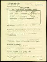 Applicant: Hindels, Hans; born 17.4.1910 in Šafov (Czech Republic); single.