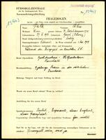 Applicant: Falk, Alice; born 27.10.1913 in Basel, Schweiz; single.