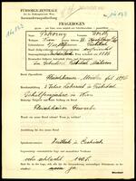 Applicant: Pakorny, Moritz; born 3.12.1867 in Trebitsch; married.