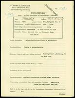 Applicant: Hurwicz, Chil Heinrich; born 16.8.1911 in Lodz (Poland); single.